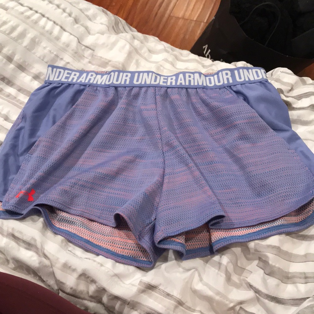 Purple Under Armour athletic shorts